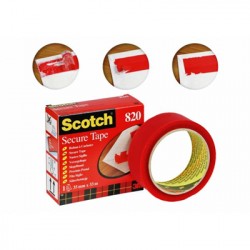 Scotch Rotolo Scotch Adesivo Secure tape Rosso 35 mm x 33 Mt 93008