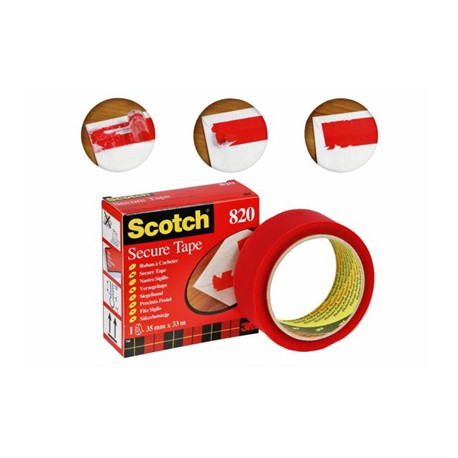 Scotch Rotolo Scotch Adesivo Secure tape Rosso 35 mm x 33 Mt 93008