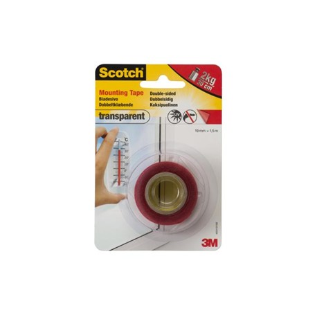 Scotch Rotolo Nastro Biadesivo Trasp 19 mm x 1,5 Mt 20302