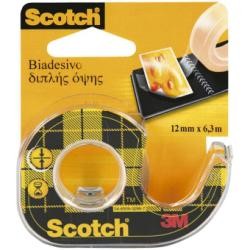 Scotch Rotolo Nastro Biadesivo Trasp con Chiocciola 12 mm x 6,3 Mt 97291