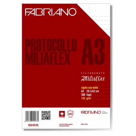 Fabriano Protocollo Miliaflex 200fogli carta da disegno 02310125