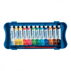 Giotto Confezione 12 Tubetti Tempera 12 ml assortiti con Pennello 304100