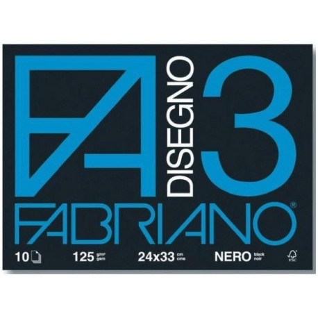 Fabriano CF10ALBUM DIS F3 NERO 24X33 125GR