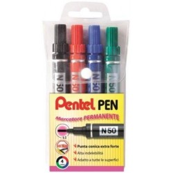 Pentel N50 Nero, Blu, Verde, Rosso 4pezzoi evidenziatore 0050503