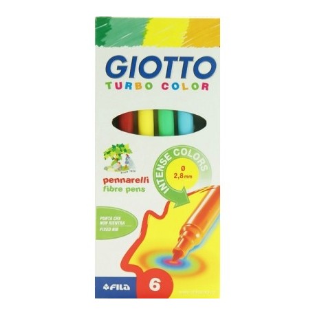 Giotto Turbo Maxi Nero, Blu, Grigio, Rosso, Giallo 6pezzoi marcatore 415000