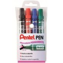 Pentel N60 Punta smussata Nero, Blu, Verde, Rosso 4pezzoi evidenziatore 0050504