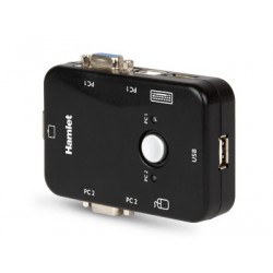 Hamlet KVM Smart Control Switch a 3 porte usb con 2 set di cavi KVM inclusi HNKVM3U