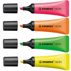 Stabilo 7210 1 Punta smussata Verde, Arancione, Rosa, Giallo 10pezzoi evidenziatore