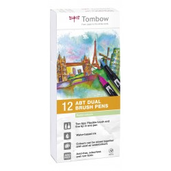 Tombow CF12 PENNARELLI DUAL BRUSH GRIGI