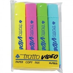 Tratto Video Blu, Verde, Rosa, Giallo 4pezzoi marcatore permanente 830800