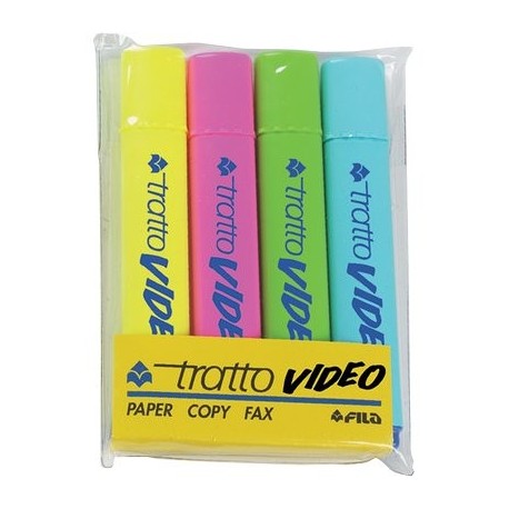 Tratto Video Blu, Verde, Rosa, Giallo 4pezzoi marcatore permanente 830800