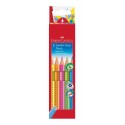 Faber-Castell Jumbo GRIP pastello colorato 5 pezzoi Blu, Verde, Arancione, Rosa, Giallo 110994