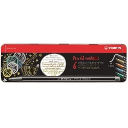 Stabilo Pennarelli Pen 68 Metallic scatola metallo 6pz