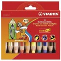 Stabilo woody 3 in 1 pastello colorato 10 pezzoi Multi 88010-2