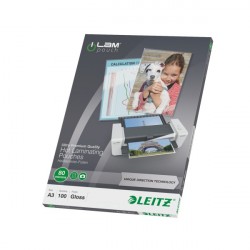 Leitz 74850000 100pezzoi pellicola per plastificatrice 7485 00 00