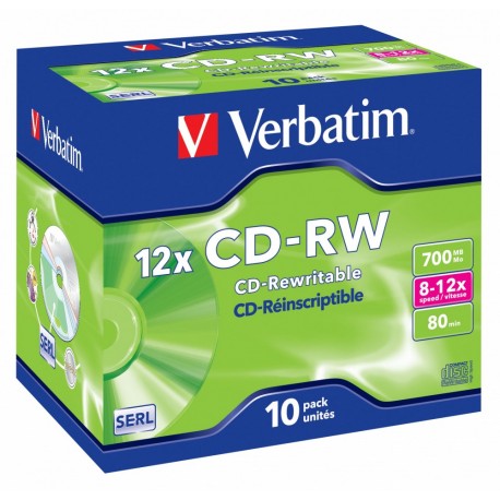 Verbatim CD RW 12x 700 MB 10 pezzoi 43148