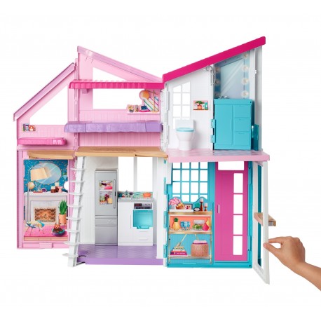 Mattel Casa di Malibu, Playset Richiudibile su Due Piani con Accessori, Giocattolo per Bambini 3 Anni, FXG57