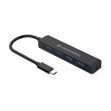 Conceptronic CTC4USB3 hub di interfaccia USB 3.2 Gen 1 3.1 Gen 1 Type-C 5000 Mbits Nero