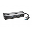 Kensington UA3000E Adattatore Ethernet e hub a 3 porte USB 3.0 - Nero K33982WW