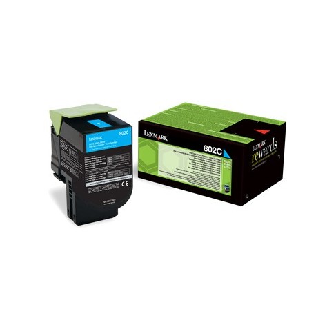 Lexmark 802C cartuccia toner 1 pz Originale Ciano 80C20C0