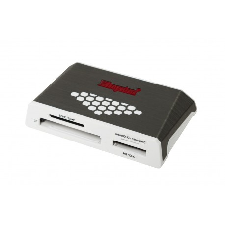 Kingston Technology USB 3.0 High Speed Media Reader lettore di schede USB 3.2 Gen 1 3.1 Gen 1 Grigio, Bianco FCR HS4