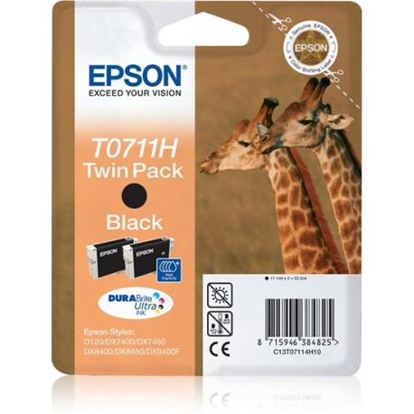Epson Giraffe Confezione doppia Nero T0711H Inchiostri DURABrite Ultra C13T07114H10