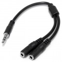 StarTech.com Cavo splitter stereo slim - Maschio 3,5 mm a 2 femmina 3,5 mm MUY1MFFS