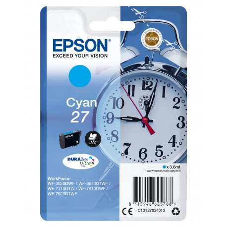 Epson Alarm clock Cartuccia Sveglia Ciano Inchiostri DURABrite Ultra 27 C13T27024022