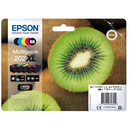 Epson Kiwi Multipack 5 colours 202XL Claria Premium Ink C13T02G74010