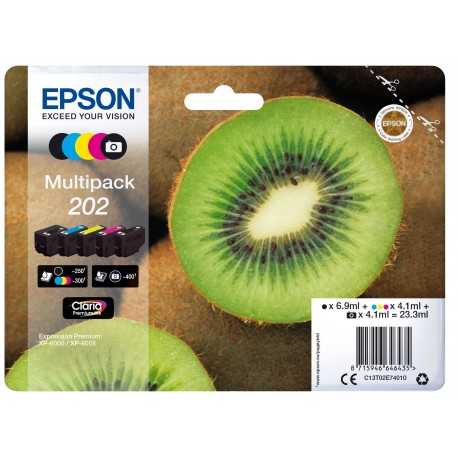 Epson Kiwi Multipack 5 colours 202 Claria Premium Ink C13T02E74020