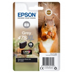 Epson Squirrel Singlepack Grey 478XL Claria Photo HD Ink C13T04F64010
