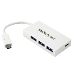 StarTech.com Hub USB C a 4 porte USB 3.0 Perno e Concentratore USB Tipo C con 1x USB C e 3x USB A Bianco HB30C3A1CFBW