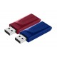 Verbatim Slider Memoria USB 2x32 GB, Blu, Rosso 49327