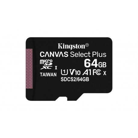 Kingston Technology Canvas Select Plus 64 GB MicroSDXC UHS I Classe 10 SDCS264GB