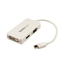 StarTech.com Adattatore Mini DisplayPort a HDMI, DVI VGA Convertitore mDP per macbook 3 in 1 bianco MDP2VGDVHDW