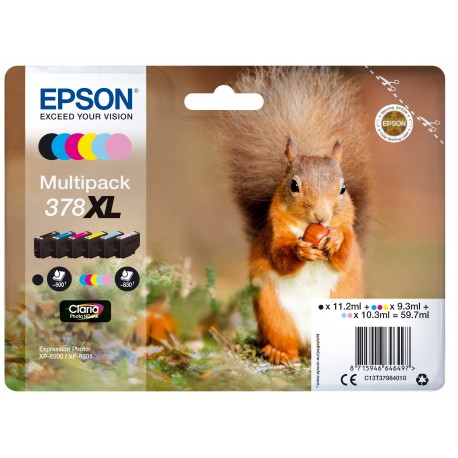 Epson Squirrel Multipack 6 colours 378XL Claria Photo HD Ink C13T37984020