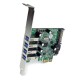 StarTech.com Adattatore scheda controller PCI Express PCIe SuperSpeed USB 3.0 a 4 porte con UASP Alimentazione SATA ...