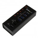 StarTech.com Hub USB 3.0 alimentato a 4 porte con 3 porte di ricarica USB dedicate 2 x 1A e 1 x 2A - Box esterno in ...