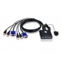 Aten Switch KVM USB VGA cablato 2-porte con selettore porta remota CS22U-AT