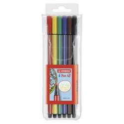 Stabilo Pen 68 marcatore Blu, Verde, Arancione, Rosa, Rosso, Giallo 6 pz 6806PL