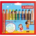 Stabilo woody 3 in 1 Multicolore 10 pz 88010