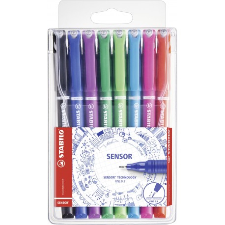 Stabilo SENSOR penna tecnica Nero, Blu, Verde, Lill , Rosa, Rosso, Turchese 8 pz 1898