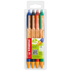 Stabilo 60304 penna a sfera Nero, Blu, Verde 4 pz