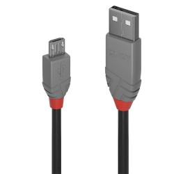 Lindy 36733 cavo USB 2 m USB 2.0 USB A Micro USB B Nero, Grigio LI 36733