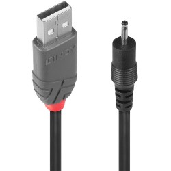 Lindy 70265 cavo di alimentazione Nero 1,5 m USB A EIAJ 01 2.5 mm, 0.7 mm