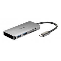 D Link DUB M610 replicatore di porte e docking station per notebook Cablato USB 3.2 Gen 1 3.1 Gen 1 Type C Alluminio, Nero