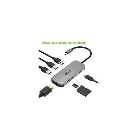 Acer HP.DSCAB.008 replicatore di porte e docking station per notebook Cablato USB 3.2 Gen 2 3.1 Gen 2 Type C Argento