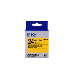 Epson Nastro fondo Pastello Giallo per testo Nero 2409 LK-6YBP C53S656005