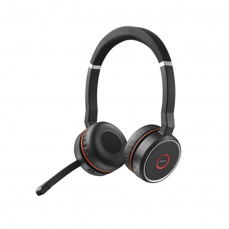 Jabra Evolve 75 UC Stereo Auricolare Con cavo e senza cavo A Padiglione Ufficio Micro USB Bluetooth Nero, Rosso 7599 838 109