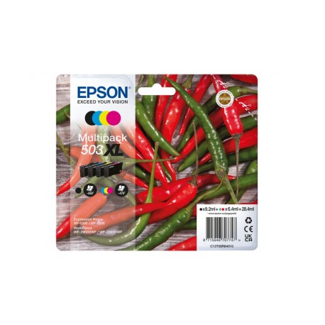 Epson 503XL cartuccia dinchiostro 4 pz Originale Resa elevata XL Nero, Ciano, Magenta, Giallo C13T09R64010